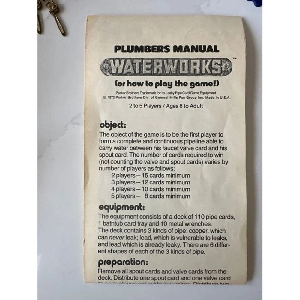 Waterworks Game - Board Game - Vintage and Collectible Game Parker Brothers